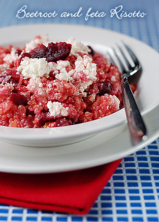 Beetroot and feta risotto