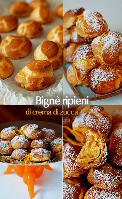 Bignè riepieni di crema di zucca