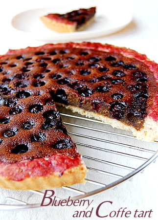 Blueberry and coffee tart