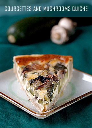 Courgettes and mushrooms quiche