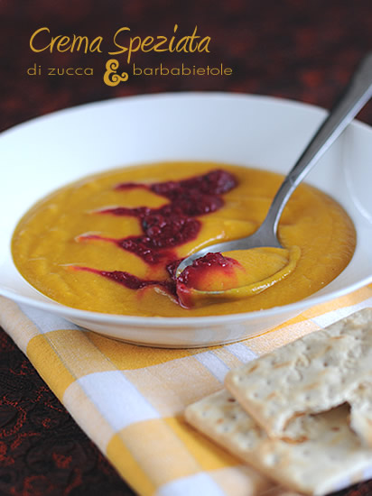 Crema speziata di zucca e barbabietole