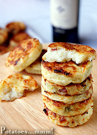 Dischi di patate e pancetta al forno