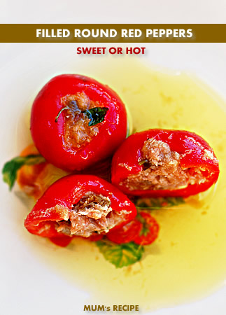 Filled Round Red Peppers