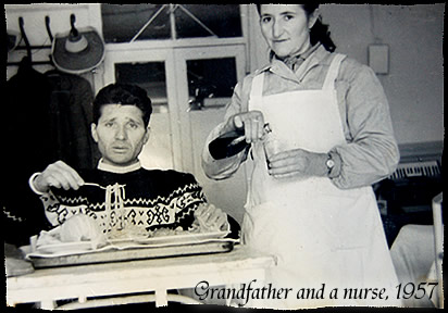 Grandfather and a nurse, 1957