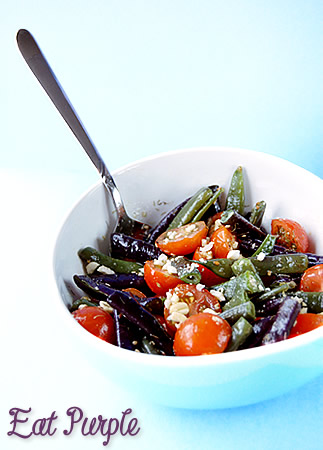 Insalata di fagiolini viola