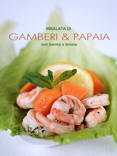 Insalata di gamberi e papaia
