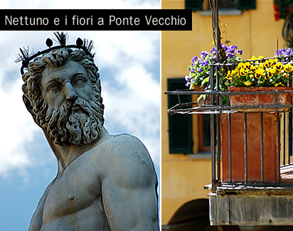 Nettuno e fiori a Ponte vecchio