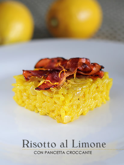Risotto al limone con pancetta croccante