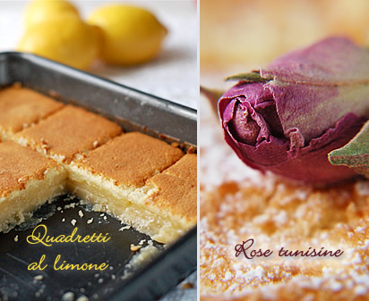 Quadretti al limone e rose tunisine