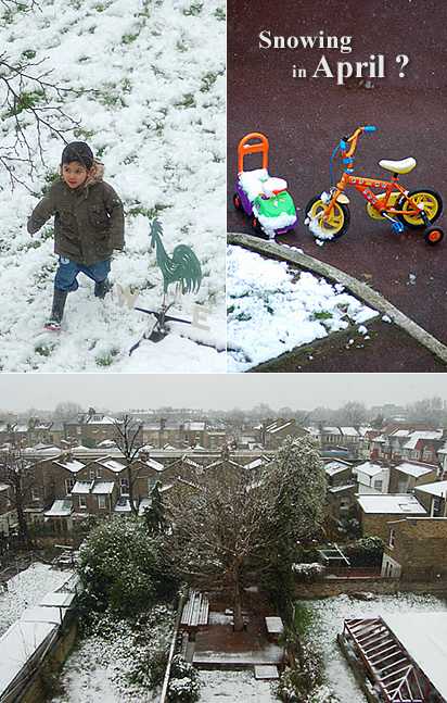 Snowing in April