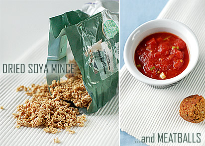 Dried Soya Mince and meatballs