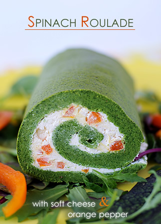 Spinach and cheese roulade