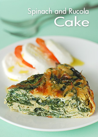 Spinach and rucola cake