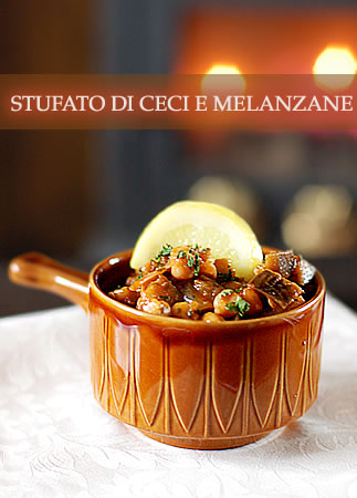 Stufato speziato di ceci e melanzane