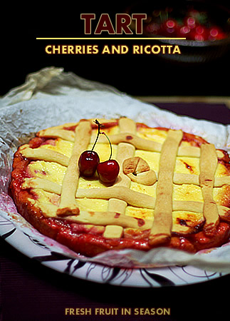 Cherries and ricotta tart