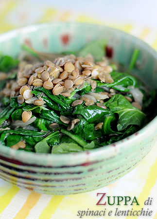 Zuppa di lenticchie e spinaci